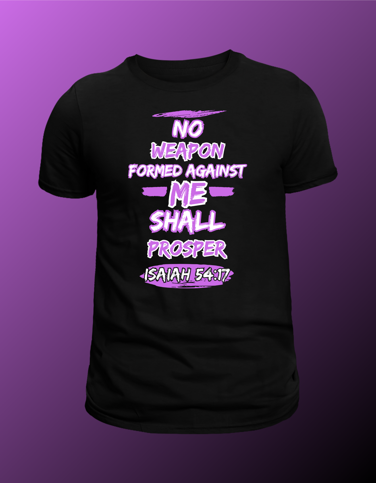 Isaiah 54:17 T-Shirt Purple